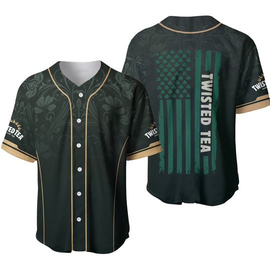 Discover Twisted Tea St. Patrick's Day American Flag Baseball Jersey
