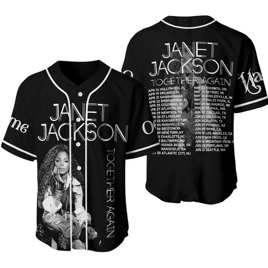 Discover Personalized Janet Jackson Baseball Jersey Shirt, Together Again Tour 2024 Shirt