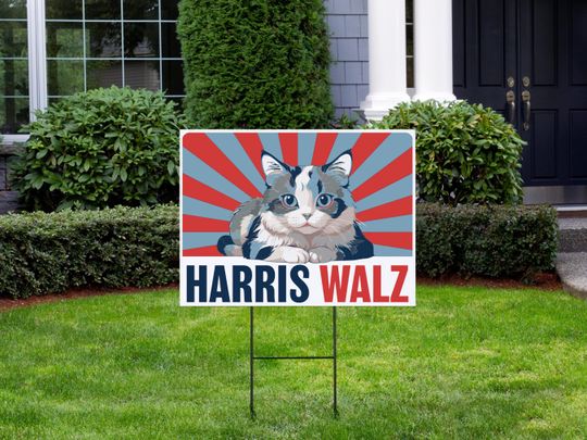 Discover Harris Walz 2024 Obviously Yard Sign - Coroplast Harris For President 2024