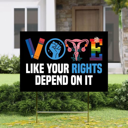 Discover Roe Your Vote Yard Sign - Defend Your Rights