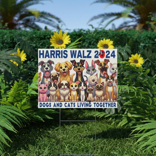 Discover Harris Walz 2024 Unity Over Division Political Yard Lawn Sign