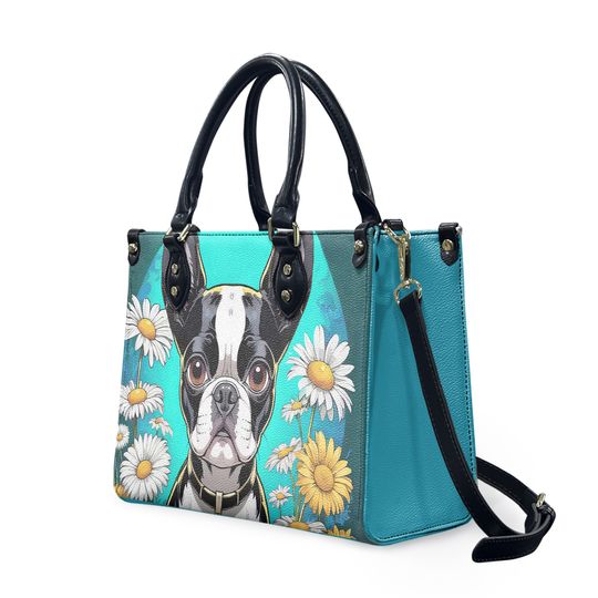 Discover Boston Terrier Dog Leather Bag, Dog Lover Handbag