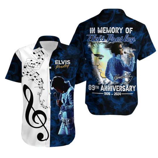 Discover In Memory Of Elvis Presley 2024 3D Apparels hawaiian Shirt