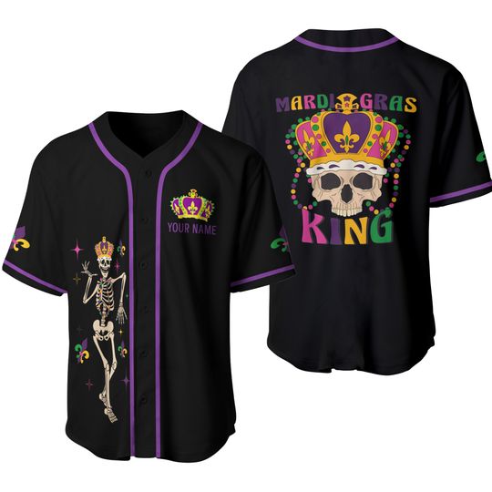 Discover Personalized Mardi Gras Baseball Jersey, Custom Name And Number Baseball Jersey