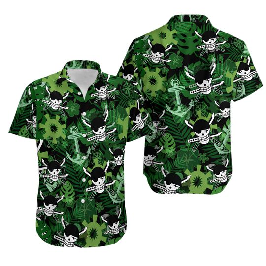 Discover One Piece Themed Hawaiian Button Shirt