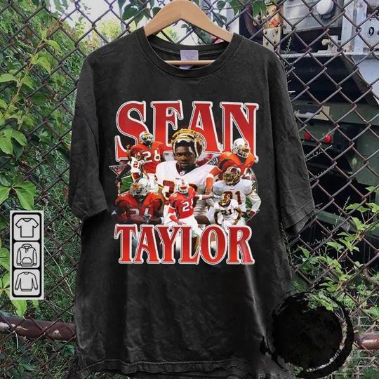 Discover Sean Taylor Vintage 90s Graphic Style T-Shirt, Sean Taylor Shirt, Vintage Sport Tee