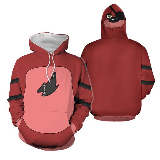 Discover Red Scary Fox 3D Hoodie, Family And Friend Nostalgia Costume, Horror Game Cosplay