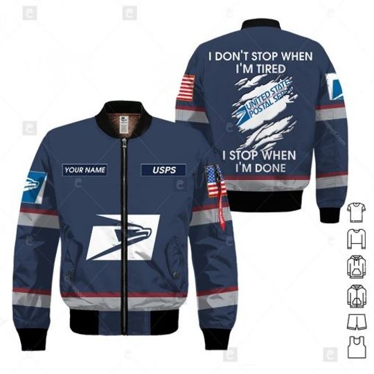 Discover Personalized Name Postal Worker Bomber Jacket CM431