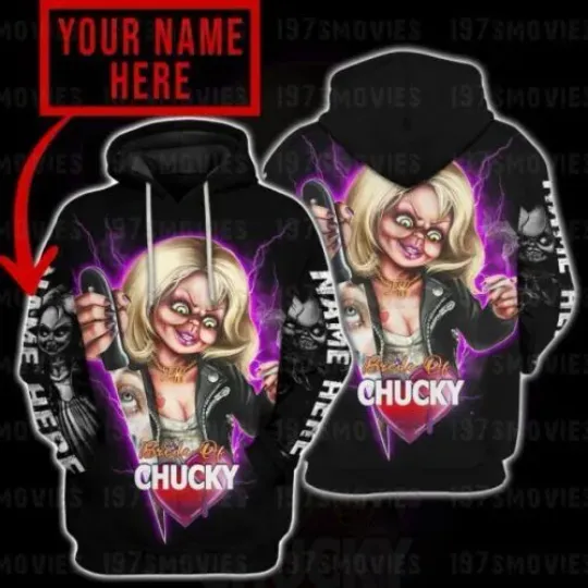 Discover Personalized Tiffany Child's Play Chucky Halloween 3D Hoodie