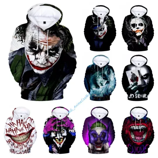 Discover Men Women Joker 3D Pullover Hoodie