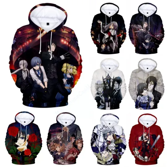Discover Anime Black Butler 3D Hoodie Pullover Jumper Cosplay Tops