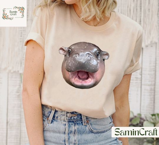 Discover Cute Moo Deng Bouncy Pig Shirt | Adorable Baby Hippo Tee for Kids