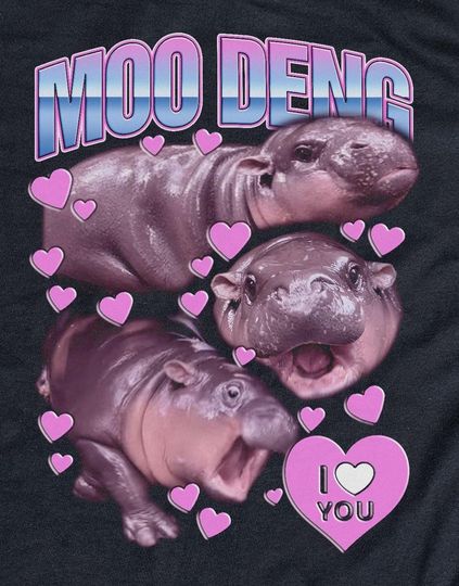 Discover Moo Deng I love you I heart you Shirt