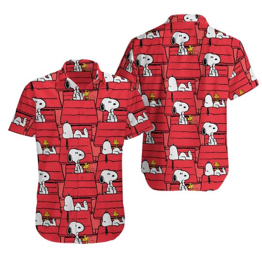 Discover Cute Snoopy Dog Cartoons Summer 3D Hawaiian Shirt