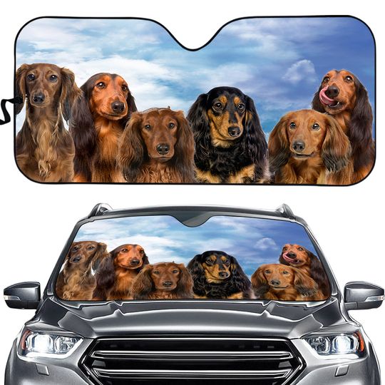 Discover Dachshund Longhair Car Sunshade, Dachshund Car Sun Shade, Dog Lover Sunshade