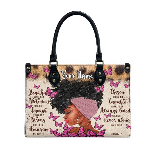 Discover Black Woman Breast Cancer Awareness Leather Bag
