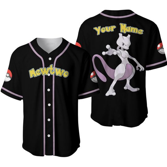 Discover PKM Mew  Customized Name Baseball Jersey