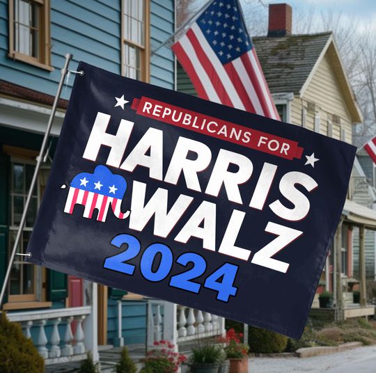 Discover Republican For Harris Walz 2024 Flag, Kamala Harris Tim Walz Flag