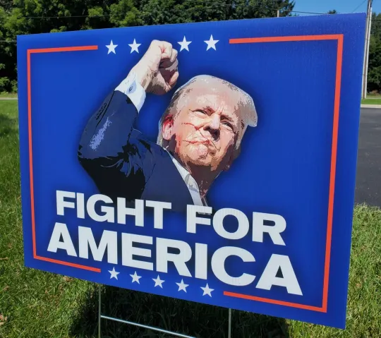 Discover TRUMP FIGHT FOR AMERICA -  ASSASSINATION ATTEMPT 2024 Yard Sign