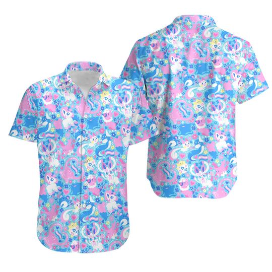 Discover Sylveon Hawaiian Button Up Shirt Sylveon Shirt Gift