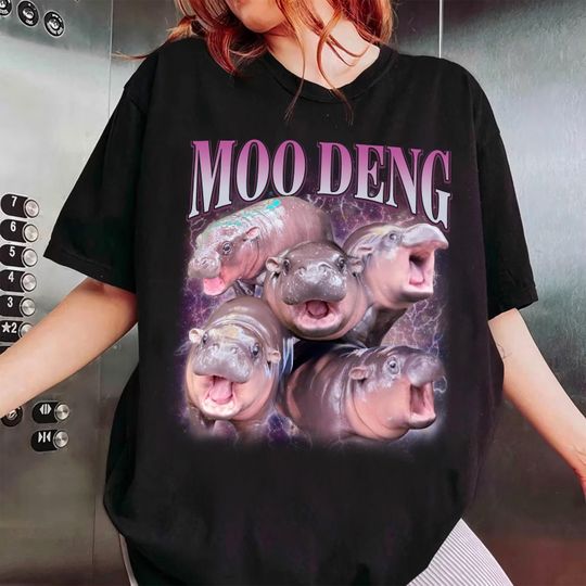 Discover Moo Deng Love Hippo Rap T-Shirt
