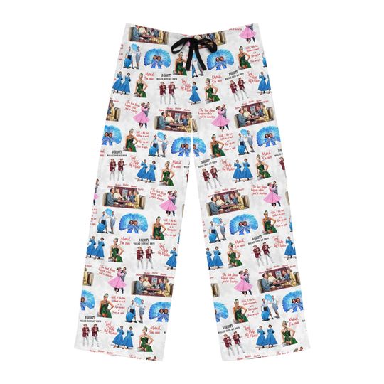 Discover White Christmas Mens Pajama Pants, White Christmas movie Lounge Sleepwear, Holiday Classic Patterned PJ Bottoms,