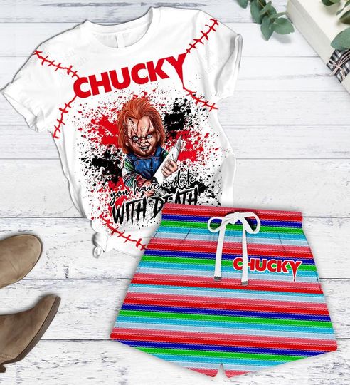 Discover Halloween Chucky Doll T-Shirt/Shorts, Horror Pajamas Set, Scary Killers Shirt, Halloween Characters Costume