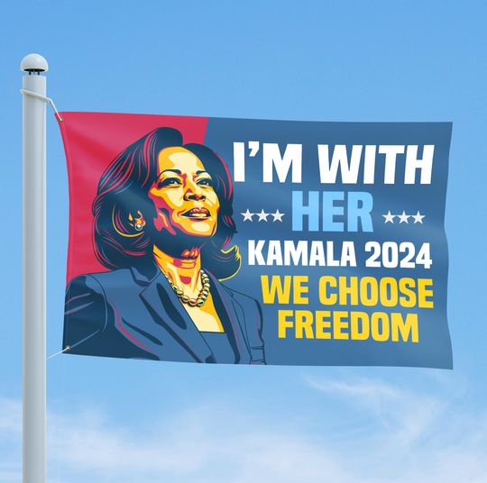 Discover Kamala Harris 2024 House Flag Coroplast We Choose Freedom, Harris For President 2024 Flag