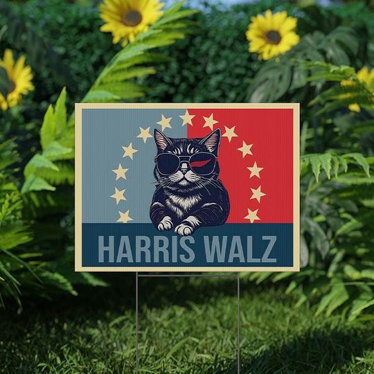 Discover Cat Lady Harris Walz 2024 Yard Sign