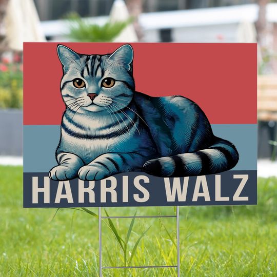 Discover Harris Walz Yard Sign, Political Lawn Sign, Kamala Walz For President