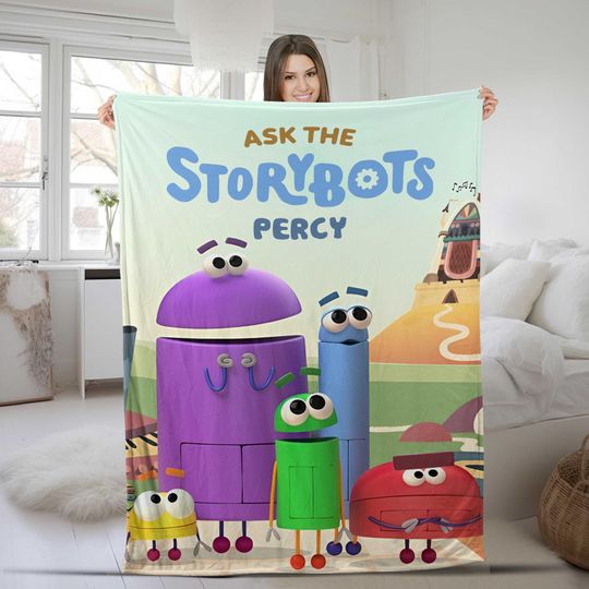 Discover Personalized Ask The StoryBots Velvet Blanket, Ask The StoryBots Cartoon Blanket