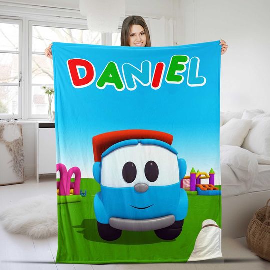 Discover Personalized Leo The Truck Cartoon Blanket, Leo The Truck Fleece Blanket