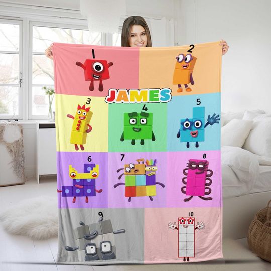 Discover Custom Numberblocks Blanket, Personalized Numberblocks Fleece Blanket