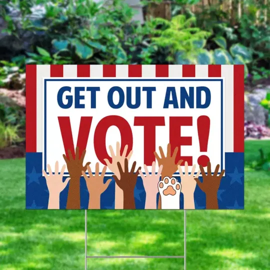 Discover Get Out And Vote Harris Walz 2024 Yard Sign, Harris Presidential Election Yard