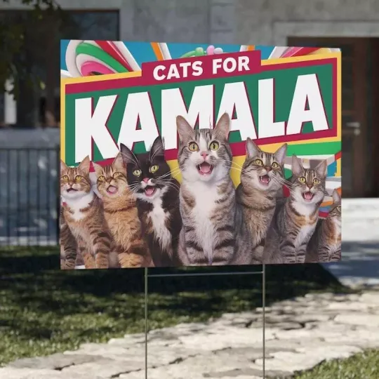 Discover Kamala Harris for President 2024, Cats for Kamala Yard Sign