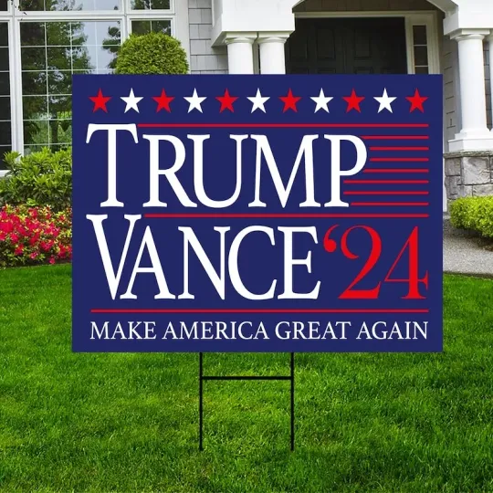 Discover Trump Vance 2024 Yard Sign, American Flag Donald Trump For President 2024
