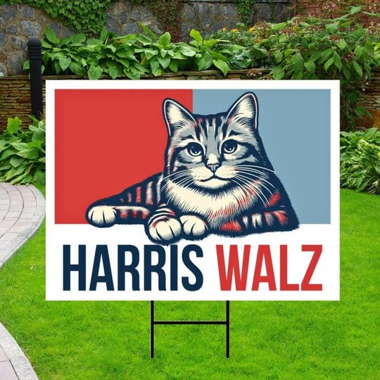 Discover Harris Walz Yard Sign, Cats For Kamala Yard Sign, Cat Moms For Kamala Sign