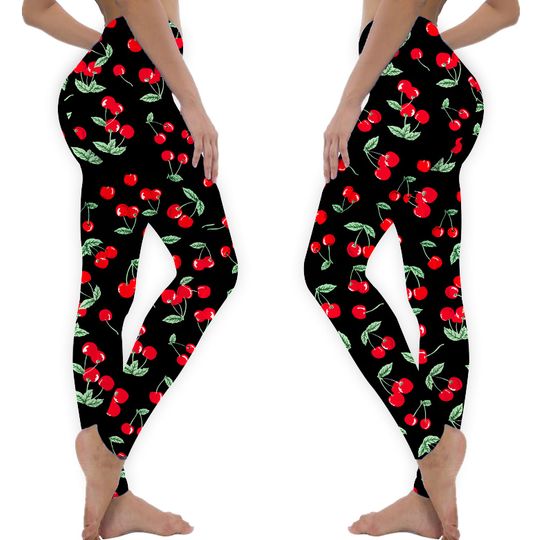 Discover Cherry Print Stretch Funky Leggings