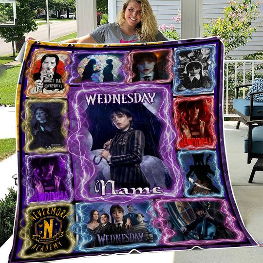 Discover Personalized Wednesday Blanket, Blanket Gift Ideas, Custom Name Wednesday