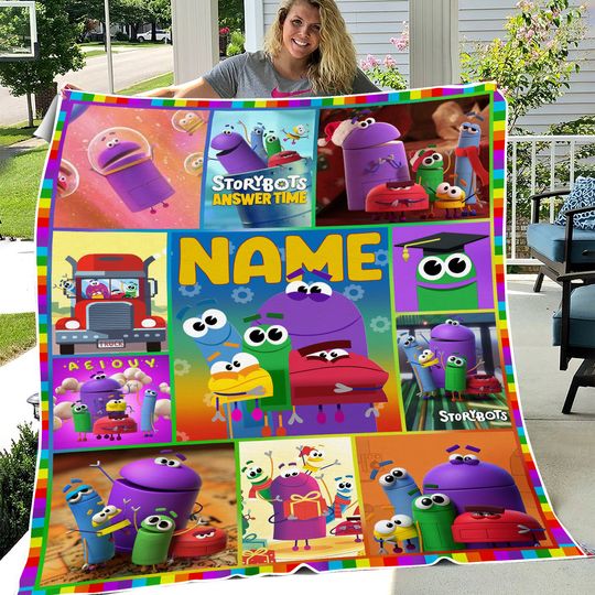 Discover Custom Ask The StoryBots Plush Fleece Blanket