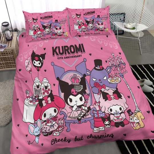 Discover My Melody and Kuromi Duvet, Kawaii Cartoon Bedding set