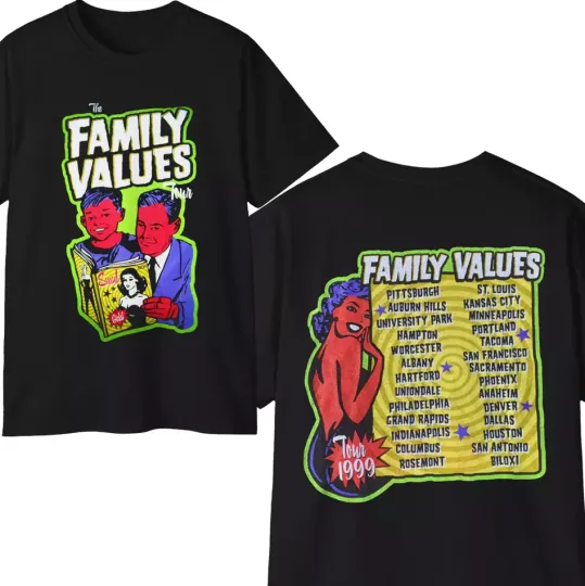 Discover Rare Vintage 1999 Family Values Tour Shirt Double Sided