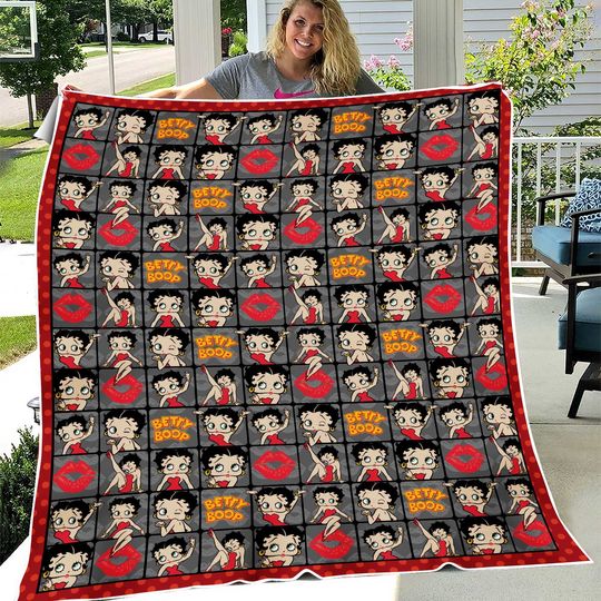 Discover Betty Boop Sugar & Spice Bag Fleece Quilt Blanket