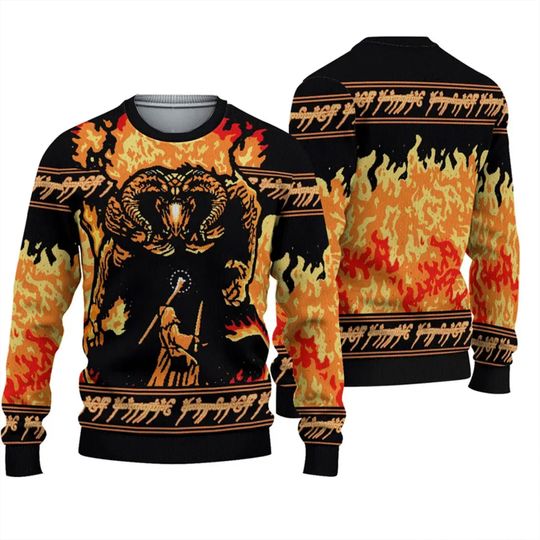 Discover Lord of the Rings You Shall Not Pass Ugly Christmas Sweater