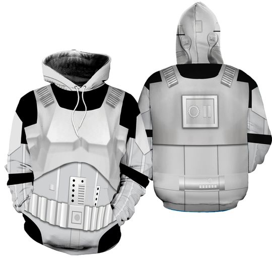 Discover Stormtroopers Cosplay Costume T-Shirt, Hoodie Tracksuit, Starwars Galaxy Edge's Halloween