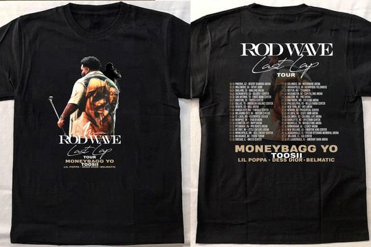 Discover Rod Wave Last Lap tour 2024 dates inspired 2-sides Hip-Hop Vintage T-shirt
