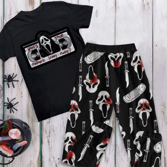 Discover What's Your Favorite Scary Movie Halloween Pajamas Set, Family Christmas Pajamas Set