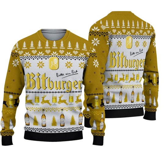 Discover 3D Bitburger Beer Ugly Sweater Christmas