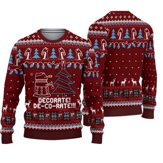 Discover Funny Daleks Symbol 3D Christmas Ugly Sweater