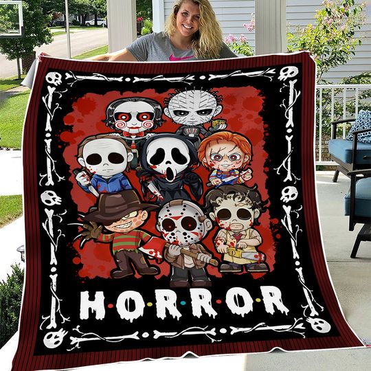 Discover Michael Freddy Jason Horror Character Fleece Blanket, Mink Sherpa Blanket